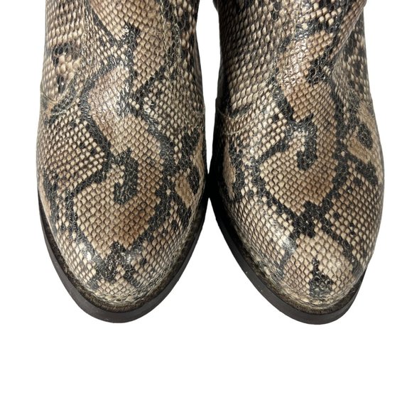 Jeffrey Campbell Ibiza Desmond Leather Heeled Ankle Booties Snakeskin Size 8.5 - Picture 2 of 11